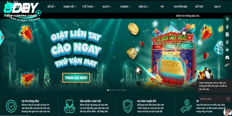 Giới thiệu sản phẩm cá cược đỉnh cao tại 8Day